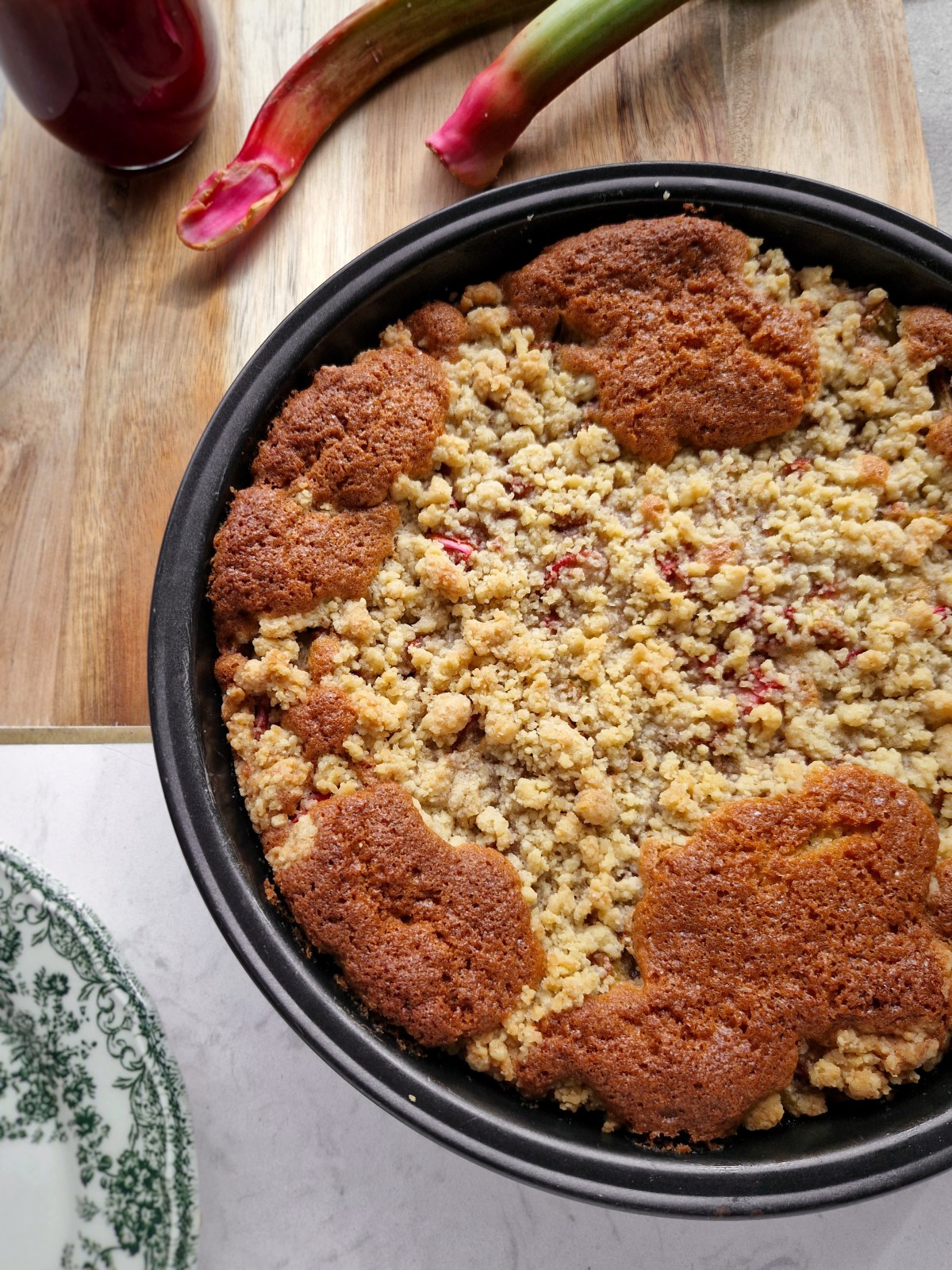 Rabarber kruimelcake