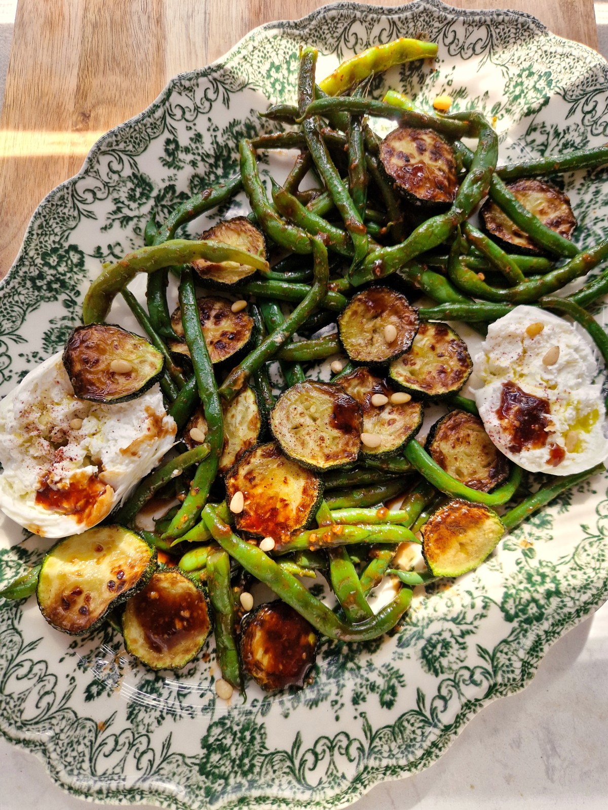 Warme sperziebonen- en&nbsp;courgettesalade
