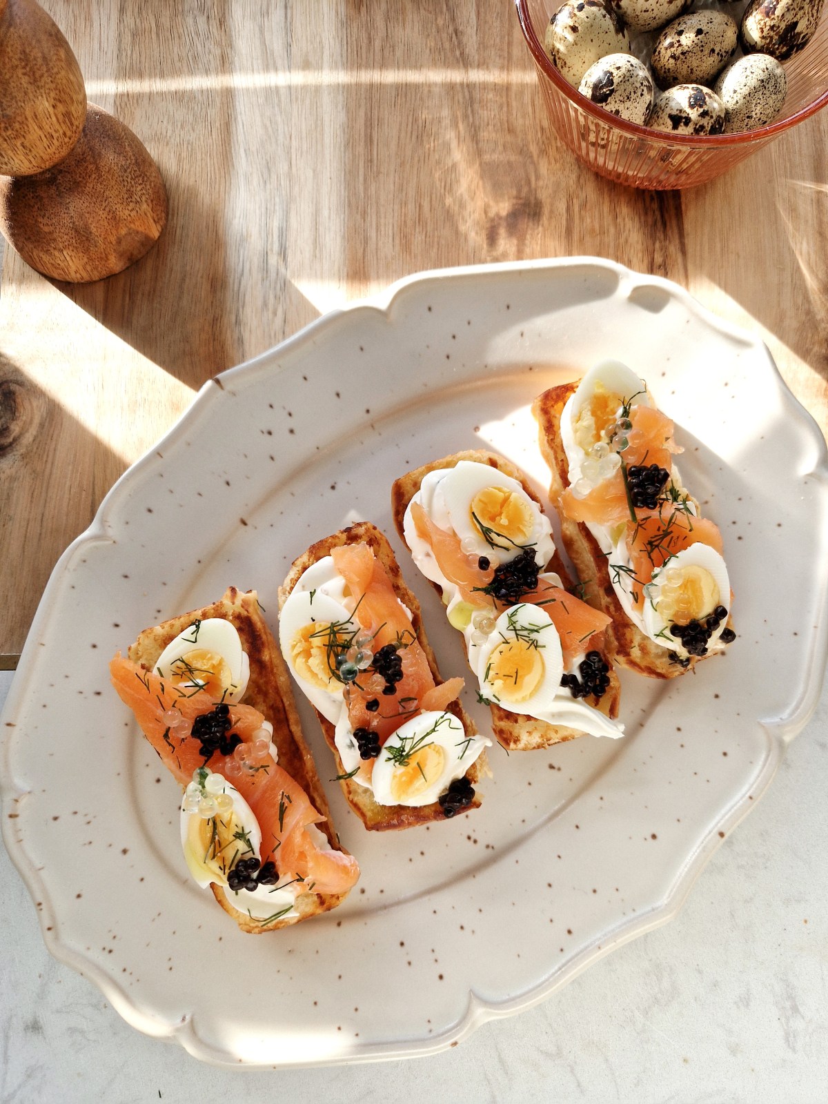 Brioche hapjes met gerookte&nbsp;zalm