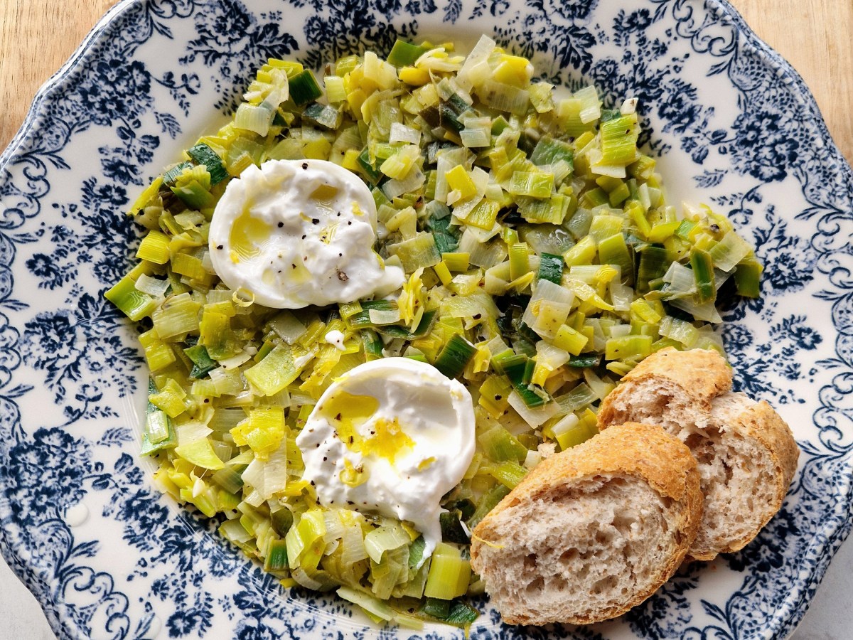 Boterige prei met&nbsp;burrata
